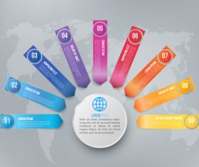 Paper tapes option infographic template vector 06