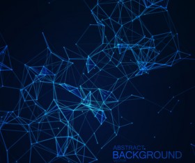 Particles and lines with dark color background vector 01