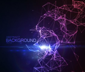 Particles and lines with dark color background vector 02
