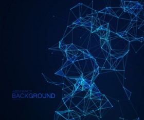 Particles and lines with dark color background vector 03