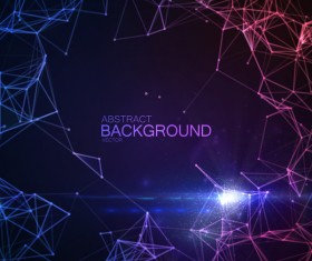 Particles and lines with dark color background vector 04