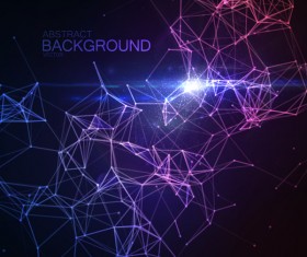 Particles and lines with dark color background vector 06