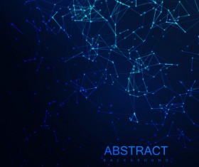 Particles and lines with dark color background vector 07