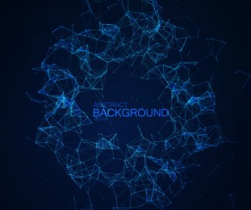 Particles and lines with dark color background vector 08