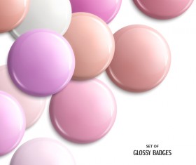 Pink glossy buttons vector background
