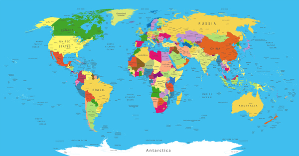 Political World Map vector template