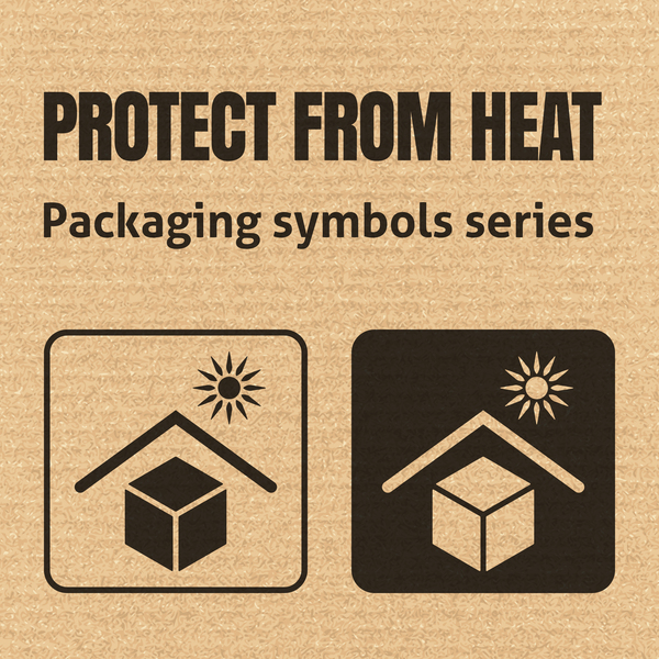 Protect from heat packaging icons series vector
