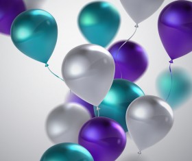 Purple and silver with green balloon background vector