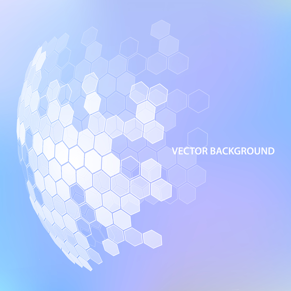 Purple background with hexagonal spherical vector 02