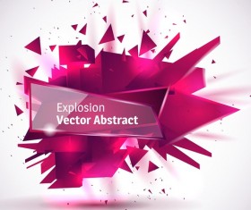 Purple explosion backgrounds with transparent glass banner vector 04