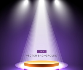 Purple spotlight with stage background vector 02