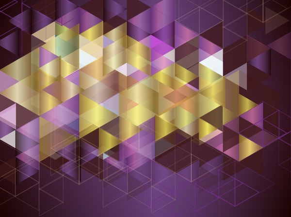Purple with golden geometry background vectors