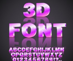 Purples 3D font gradient vector