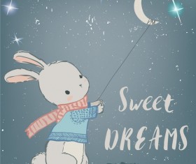 Rabbit cartoon character vector illustration