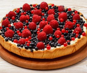 Raspberry blueberry cake Stock Photo