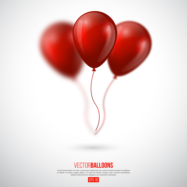 Red balloon with blurs background vector