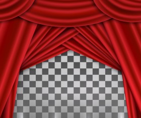 Red curtains background illustration vector