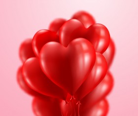 Red heart balloon with pink background vector