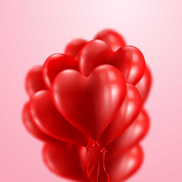 Red heart balloon with pink background vector