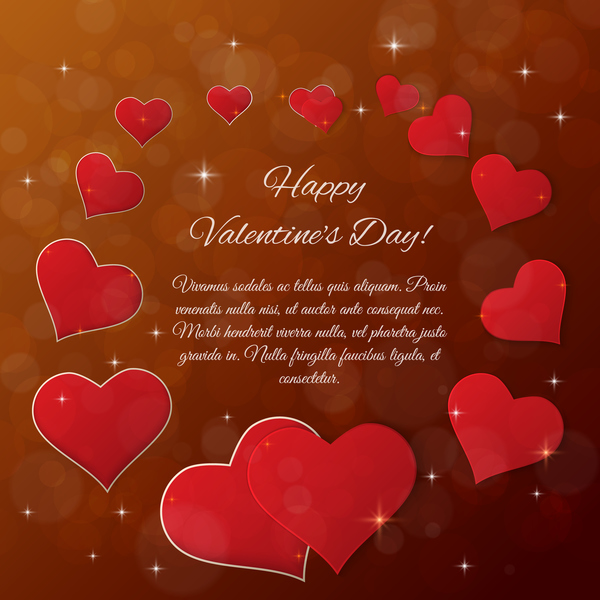 Red heart frame valentine day cards vectors
