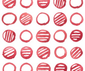 Red watercolor hand dowing seamless pattern vector 01