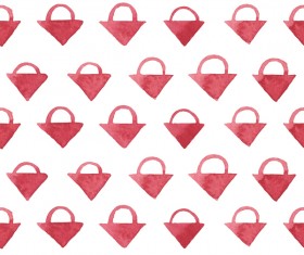 Red watercolor hand dowing seamless pattern vector 03