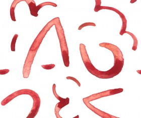 Red watercolor hand dowing seamless pattern vector 05