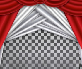 Red with white curtains background illustration vector 01