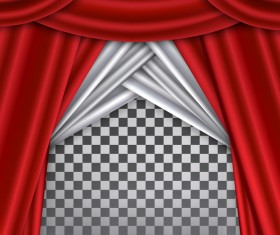 Red with white curtains background illustration vector 02