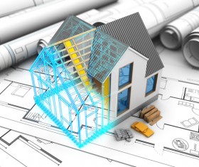 Residential design and drawings Stock Photo