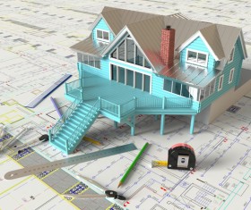 Residential design model Stock Photo