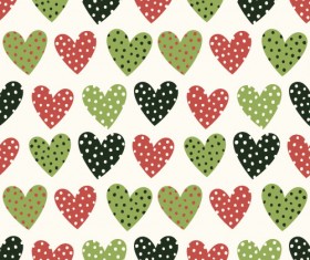 Retro seamless hearts pattern vectors graphic 06
