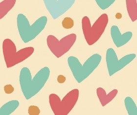 Retro seamless hearts pattern vectors graphic 13