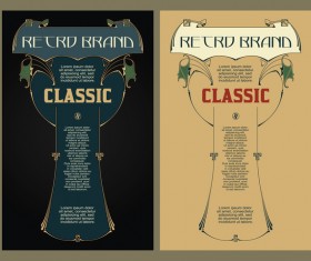 Retro vertical banner template vector 02