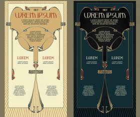 Retro vertical banner template vector 03