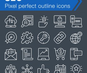 SEO outline icons set