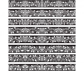 Seamless black lace borders vectors 05 free download