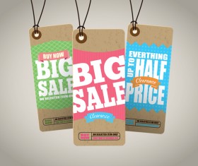 Season sale price cardboard tags vector 02