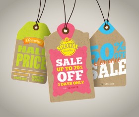 Season sale price cardboard tags vector 03