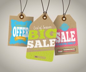 Season sale price cardboard tags vector 04