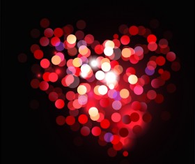 Shiny light round with red heart vector