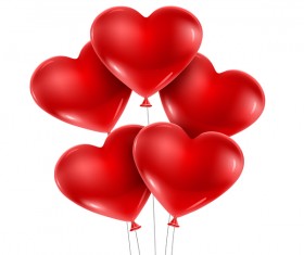 Shiny red heart shape balloon vector