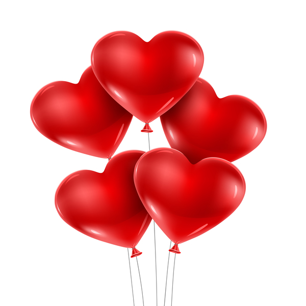 Shiny red heart shape balloon vector