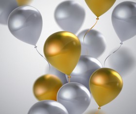 Silver with golden balloon background vector illustration