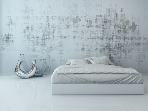 Simple bedroom with bed Stock Photo 01