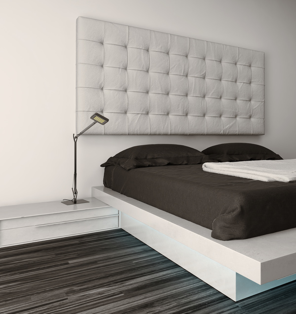 Simple bedroom with bed Stock Photo 02