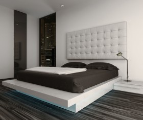 Simple bedroom with bed Stock Photo 03