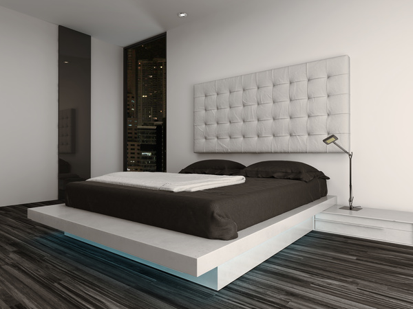 Simple bedroom with bed Stock Photo 03