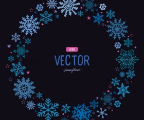 Snowflake frame with black background vector