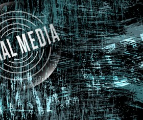 Social media with grunge background vector 01
